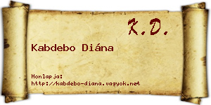 Kabdebo Diána névjegykártya
