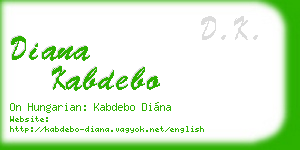 diana kabdebo business card